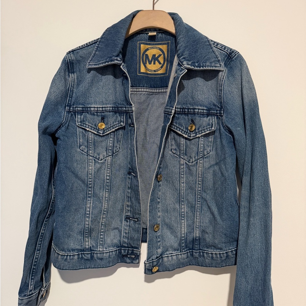 Michael Kors Blue and Gold Denim Jacket